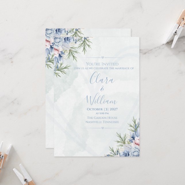 Invitación Blue Haven -  (Anverso/Reverso In Situ)