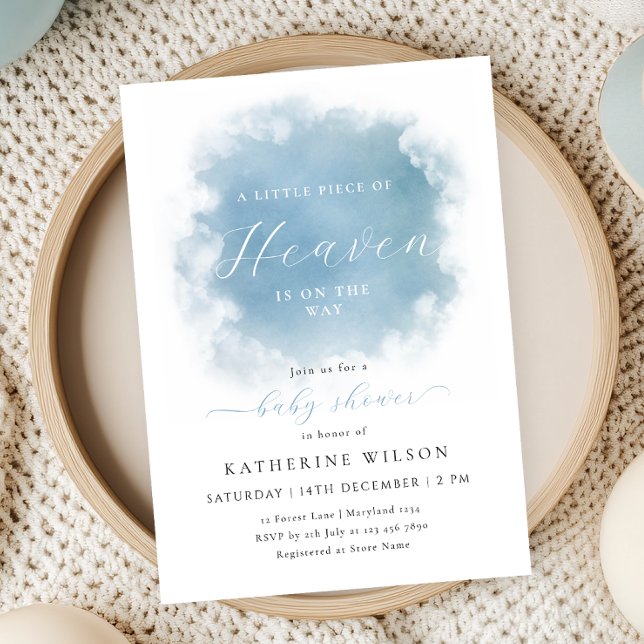 Invitación Blue Heaven envió a Cloud Baby Shower (Subido por el creador)