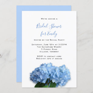 Invitación Blue Heaven Hydrangea Flowers Bridal Shower