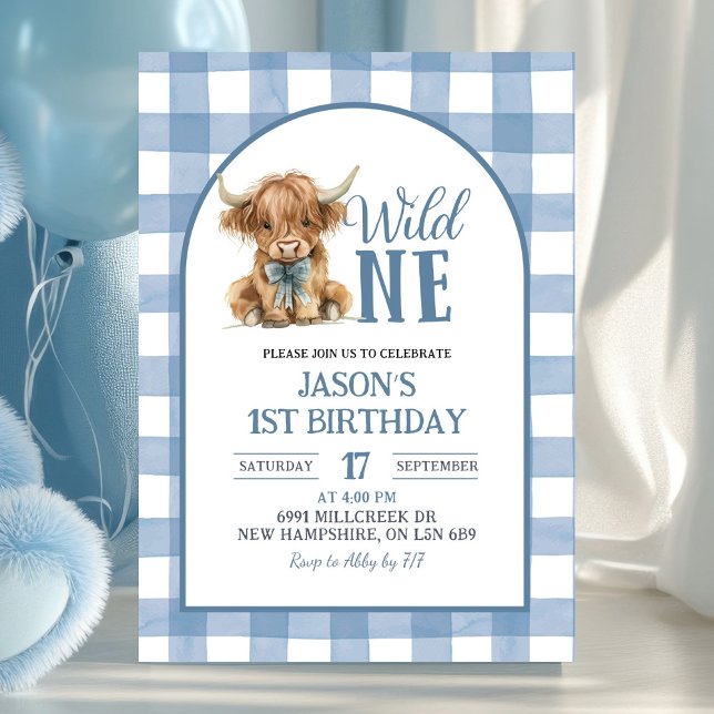 Invitación Blue Heifer Bull First Birthday Invitation (Subido por el creador)