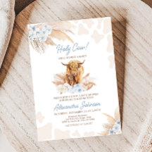 Blue Highland Cow Baby Shower