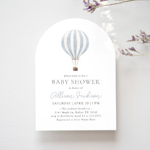 Invitación Blue Hot Air Balloon Boy Arch Baby Shower