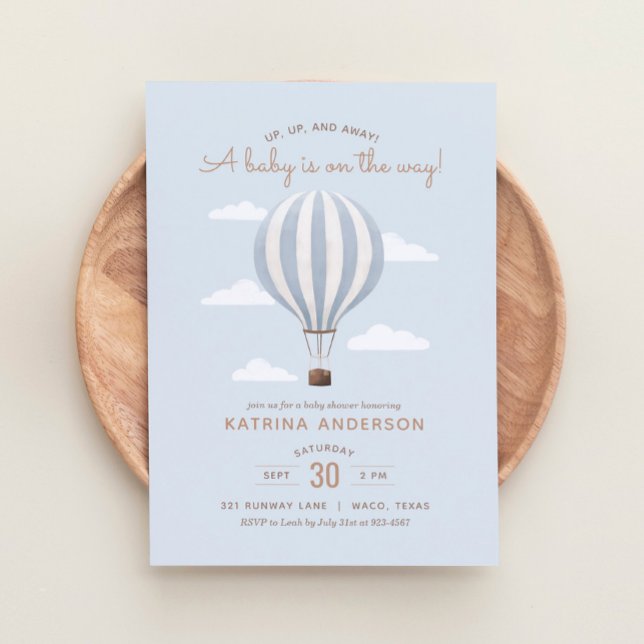 Invitación Blue Hot Air Balloon Boy Baby Shower (Subido por el creador)