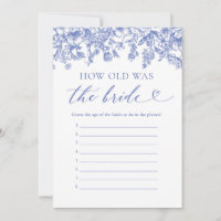 Blue How Old Was Bride Bridal Shower Game