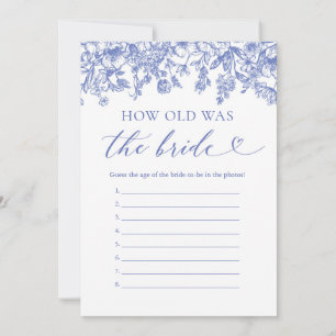 Invitación Blue How Old Was Bride Bridal Shower Game