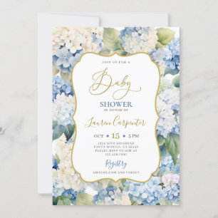 Invitación Blue Hydrangea Baby Shower