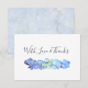 Invitación Blue Hydrangea Blank Floral Gracias Cartas
