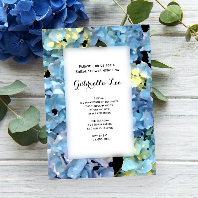 Invitación Blue Hydrangea Blossom Bridal Shower (Subido por el creador)