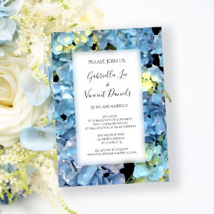 Invitación Blue Hydrangea Blossom Garden Wedding