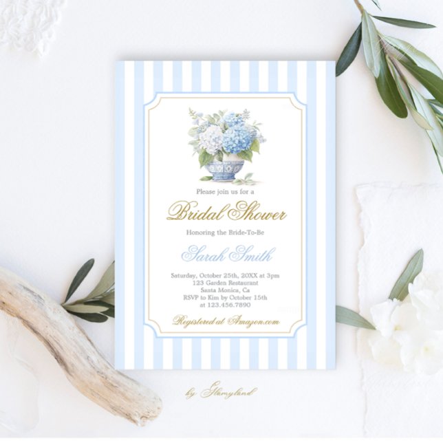 Invitación Blue Hydrangea Bridal Shower (Subido por el creador)