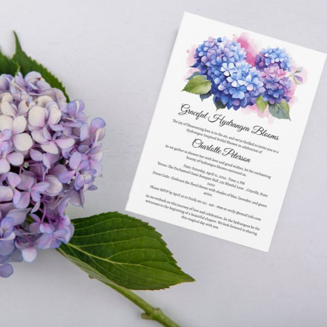 Invitación Blue Hydrangea Bridal Shower (Subido por el creador)