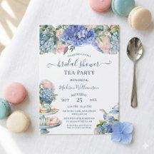 Blue Hydrangea Bridal Shower Tea Fiesta código QR