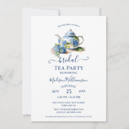 Invitación Blue Hydrangea Bridal Tea Fiesta