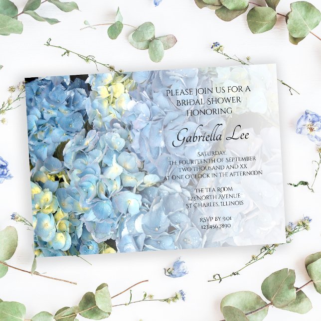 Invitación Blue Hydrangea Floral Bridal Shower (Subido por el creador)