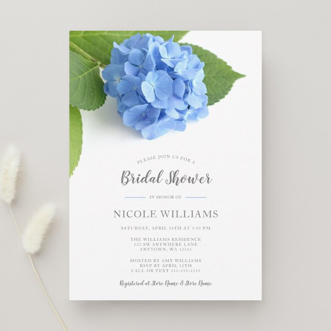 Invitación Blue Hydrangea Floral Bridal Shower (Subido por el creador)
