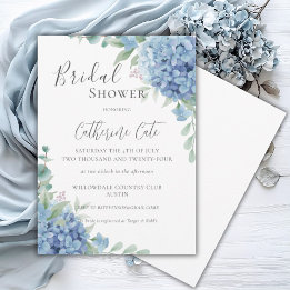 Invitación Blue Hydrangea Floral Bridal Shower