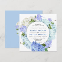 Blue Hydrangea Floral Greeneration Watercolor Boda