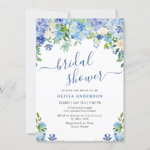 Invitación Blue Hydrangea Greeneration Watercolor Bridal Show