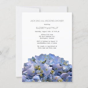 Invitación Blue Hydrangea Jack and Jill Wedding Shower