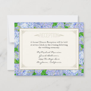 Invitación Blue Hydrangea Lace Floral Elegante Bodas Formales