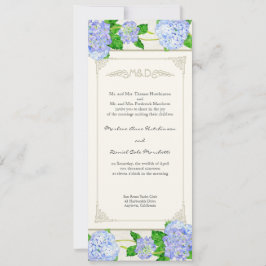 Invitación Blue Hydrangea Lace Floral Elegante Bodas Formales