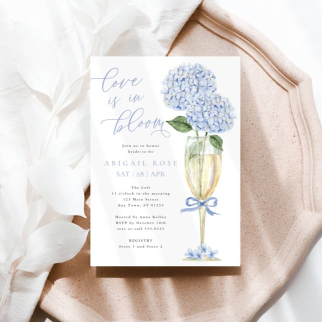 Invitación Blue Hydrangea Love in Bloom Bridal Shower (Subido por el creador)