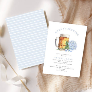 Invitación Blue Hydrangea Love is Brewing Bridal Shower