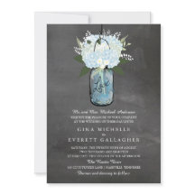 Blue Hydrangea Mason Jar Chalkboard | BODA