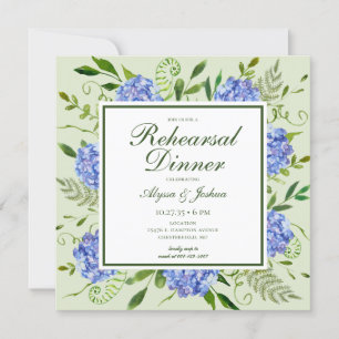 Invitación Blue Hydrangea Photo Test Dinner