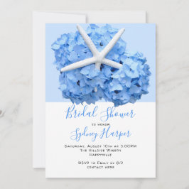 Invitación Blue Hydrangea Seaside Garden Bridal Shower Invita