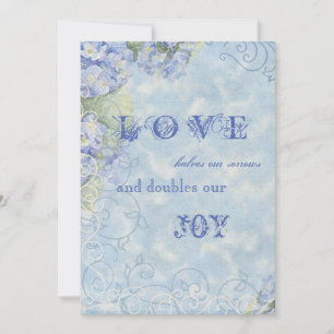 Invitación Blue Hydrangea Swirl Floral Vintage Style Invite