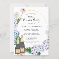 Blue Hydrangea White Rose Floral Brunch Bubbly