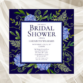 Invitación Blue Hydrangeas Agua Floral Ducha de novia