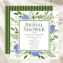 Invitación Blue Hydrangeas Agua Floral Ducha de novia