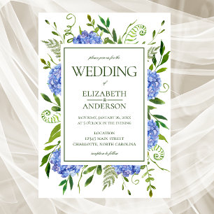 Invitación Blue Hydrangeas Boda