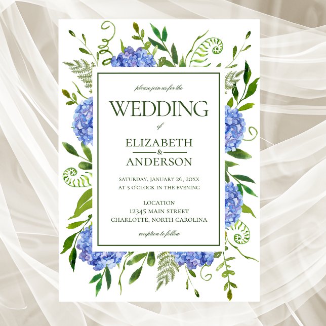 Invitación Blue Hydrangeas Boda (Subido por el creador)