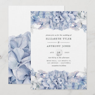 Invitación Blue Hydrangeas Boda