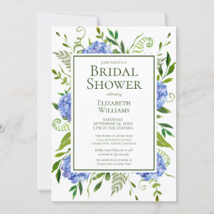 Invitación Blue Hydrangeas Bridal Shower