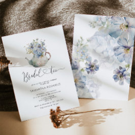 Invitación Blue Hydrangeas novia tea bridal ducha de novia