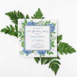 Invitación Blue Hydrangeas Watercolor 18th Birthday Party<br><div class="desc">Blue Hydrangeas Watercolor 18th Birthday Party Invitation is a beautiful watercolor with blue hydrangeas and greenery. You can personalize by selecting "Personalize this template" or if you want to customize this design even further,  please select "Edit using Design tool". If you need matching items,  please contact me.</div>