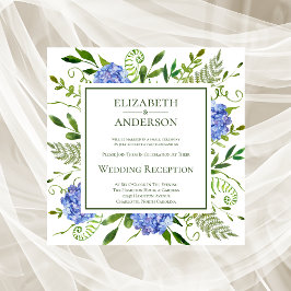 Invitación Blue Hydrangeas Wedding Reception