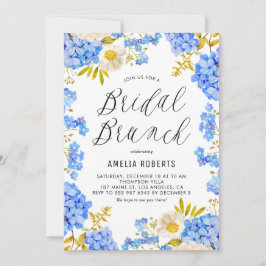 Invitación Blue Hydrangeas Winter Floral Bridal Brunch