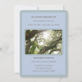 Invitación Blue In Love Memory Trees Memorial Funeral