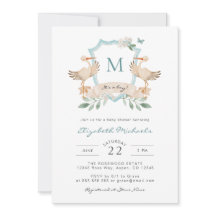 Blue It's A Boy Baby Shower Invitation