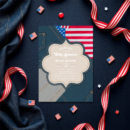 Invitación Blue Jean Baby Americana Baby Shower