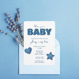 Invitación Blue Jean Baby | Baby Shower moderno | Patcheo