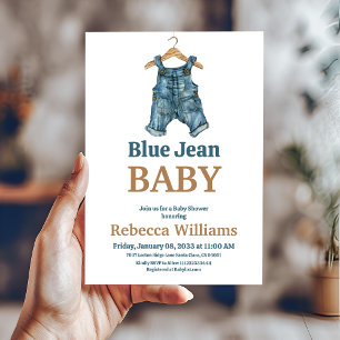 Invitación Blue Jean Baby Boy Denim Baby Shower