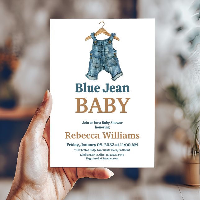 Invitación Blue Jean Baby Boy Denim Baby Shower (Subido por el creador)
