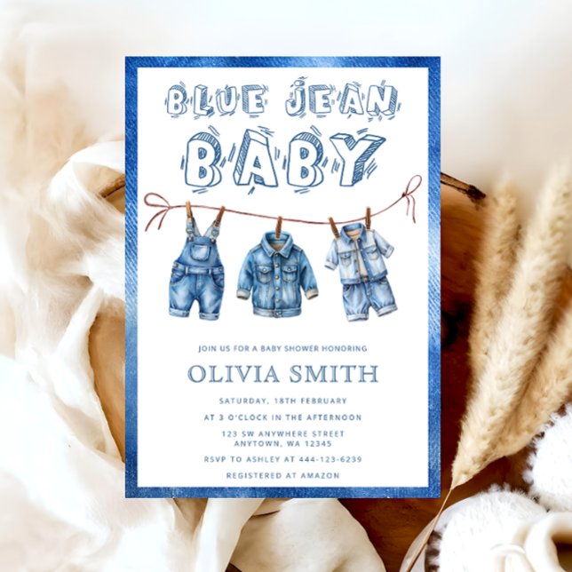 Invitación Blue Jean Baby Boy Shower (Subido por el creador)