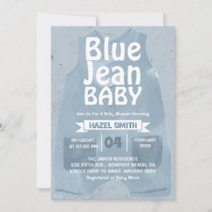 Invitación Blue Jean Baby Denim Baby Shower